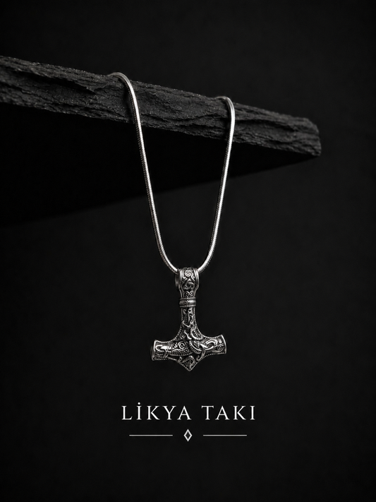 Mjölnir Erkek Çelik Kolye - Çekiç Figürlü Antik Tasarım