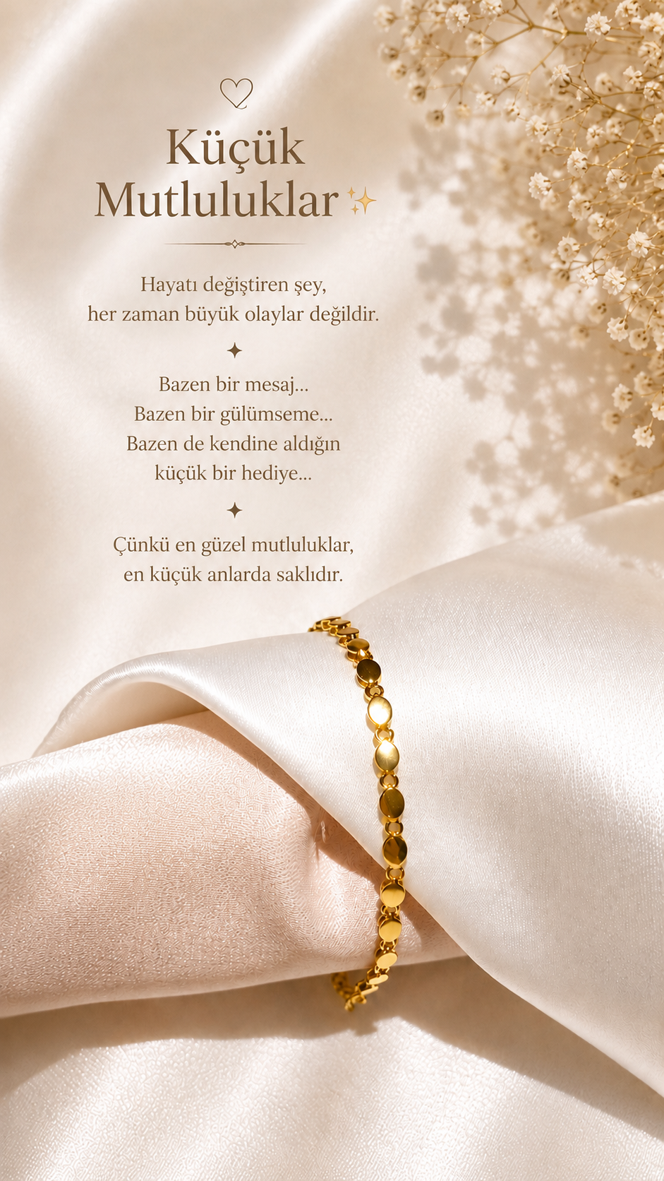 Pul Detaylı Bileklik – Altın Renk Minimal Şık Tasarım