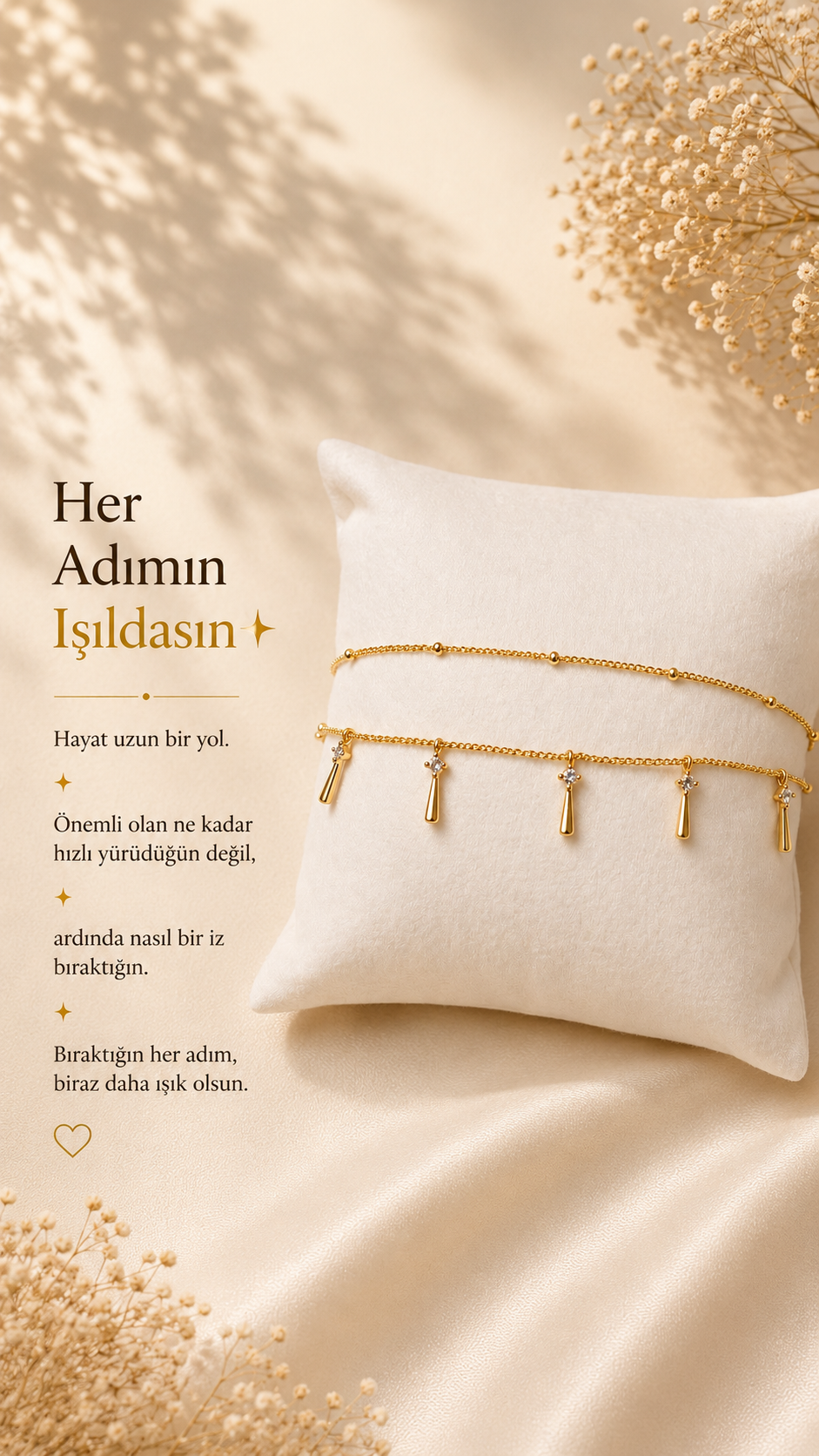 Lumi Sallantılı Gold Halhal