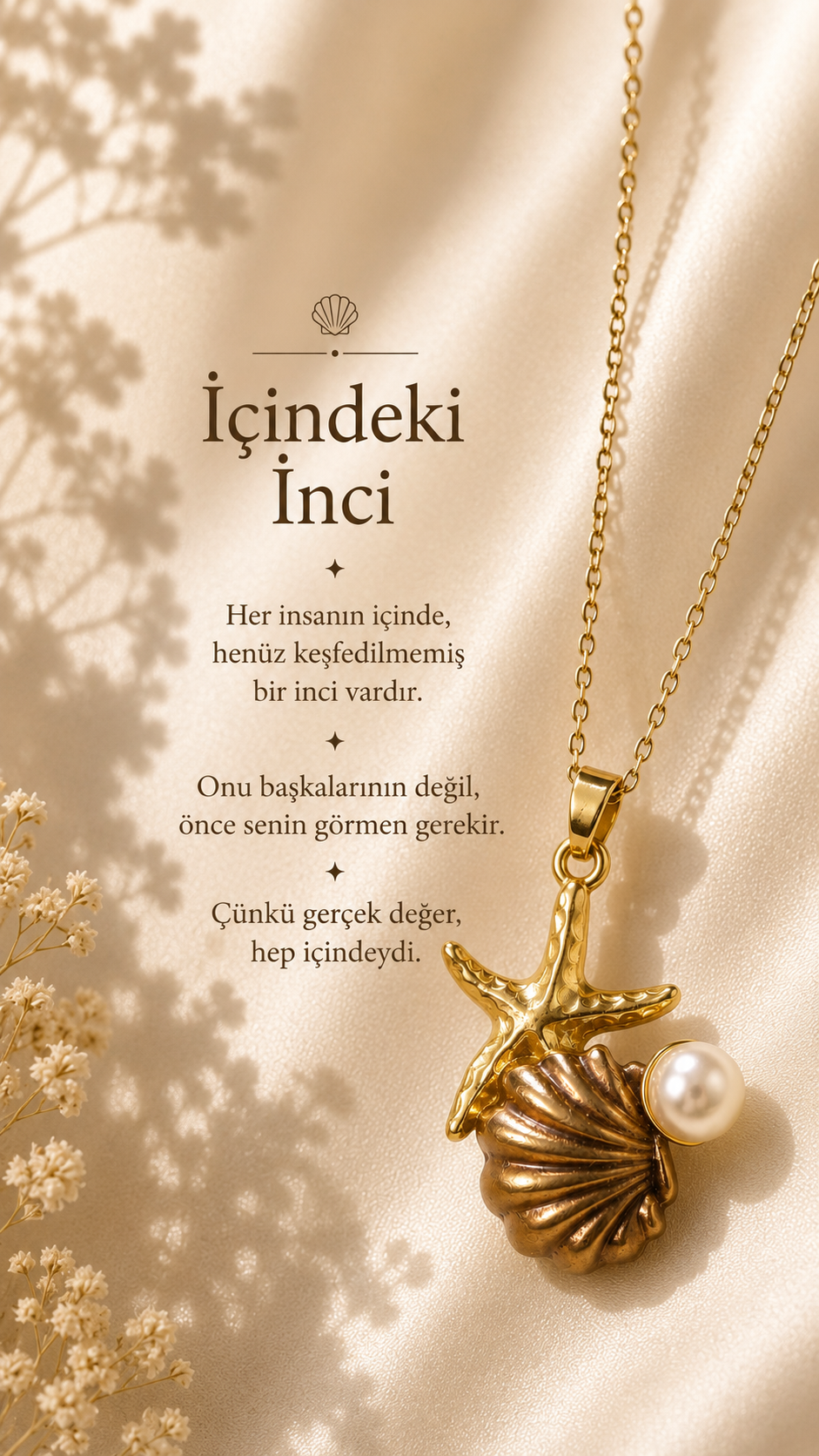 Maris Deniz Yıldızı ve Deniz Kabuğu Kolye